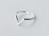 Lady's Real. 925 Sterling Silver Jewelry Deep V Geometric RING Adjustable J1228
