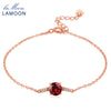 S925 Sterling-silver-jewelry Bangle For Women 100% Natural Gemstone Red 7mm Garnet Luxury Bracelet Accessories LMHI008