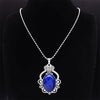 Lapis Lazuli Stainless Steel Natural Stone Bohemia Necklace Silver Color Charm Necklace Jewelry collar acero inoxidable N3695S02