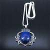 Lapis Lazuli Stainless Steel Natural Stone Bohemia Necklace Silver Color Charm Necklace Jewelry collar acero inoxidable N3695S02
