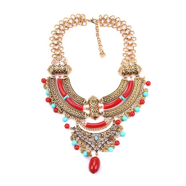 Large Collar Statement Gypsy Necklace Woman Bohemian Ethnic Maxi Choker Necklace Femme Vintage Layered Power Necklace For Women