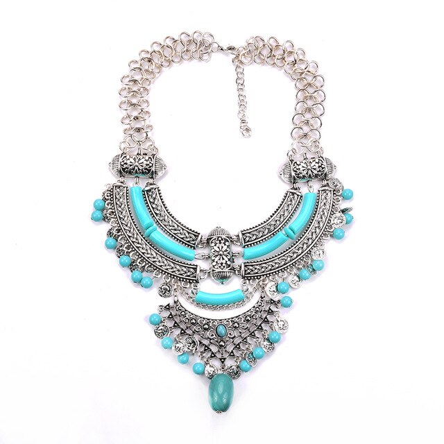 Large Collar Statement Gypsy Necklace Woman Bohemian Ethnic Maxi Choker Necklace Femme Vintage Layered Power Necklace For Women