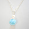 Larimar Pendant Freshwater Pearl Necklace