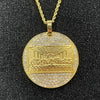 Last Supper Pendant Big Jesus Bling rhinestone Gold Color Charm Necklace For Men Father's Day Gift Hip Hop Jewelry