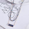 Layered Horizon Lapis Lazuli Stone Bar Pendant Necklace 2022 Gold Color Cube Beads Pearl Glass Beaded Chain Necklace