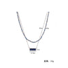 Layered Horizon Lapis Lazuli Stone Bar Pendant Necklace 2022 Gold Color Cube Beads Pearl Glass Beaded Chain Necklace