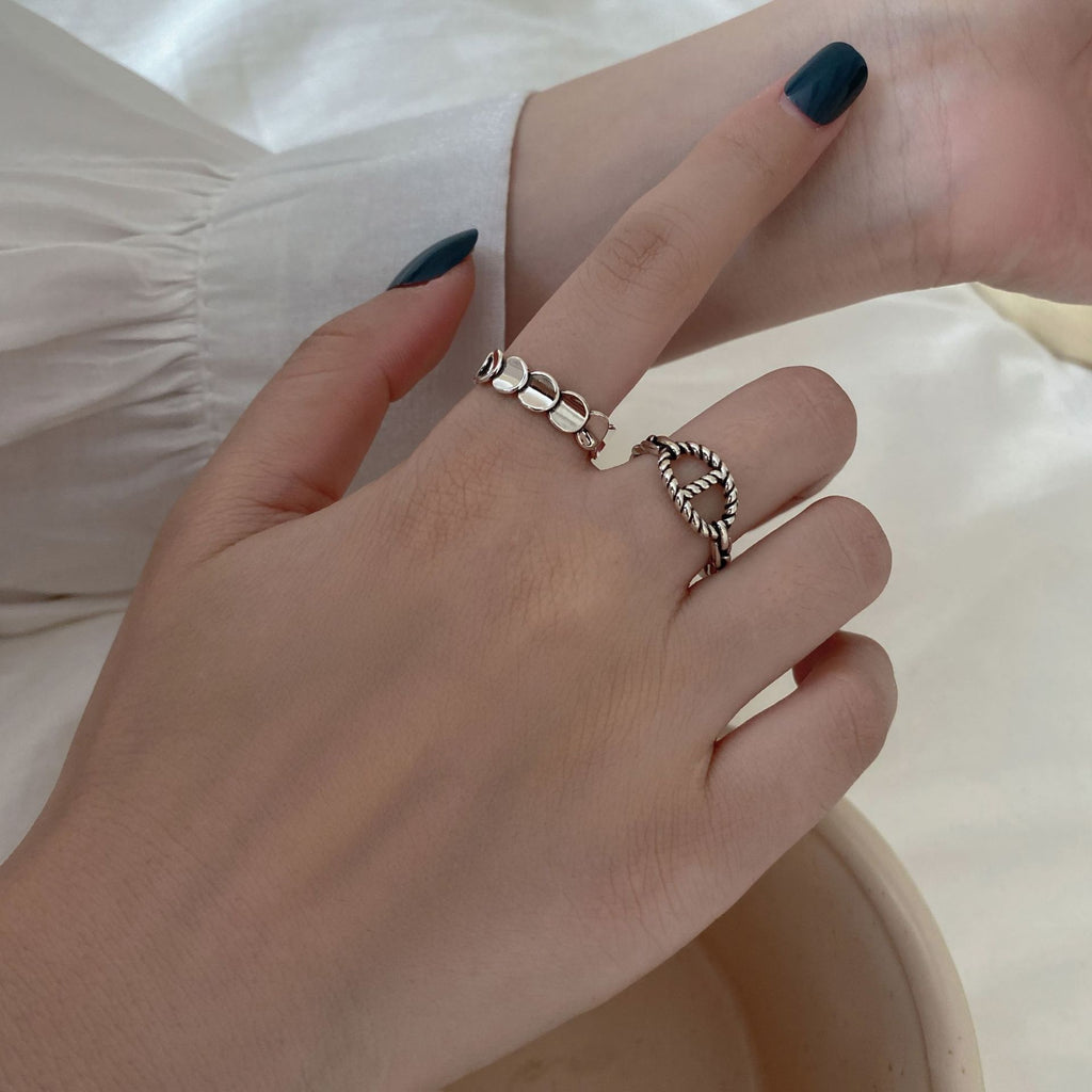 Leaf Geometry Silver Vintage Rings For Teens   Quality Jewelry Gift Female Punk Accessories GaaBou Jewellery