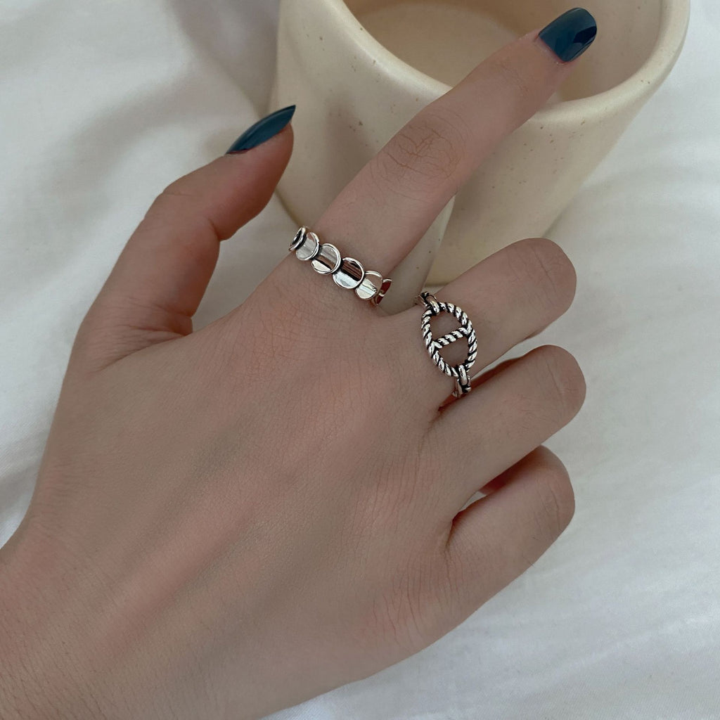 Leaf Geometry Silver Vintage Rings For Teens   Quality Jewelry Gift Female Punk Accessories GaaBou Jewellery