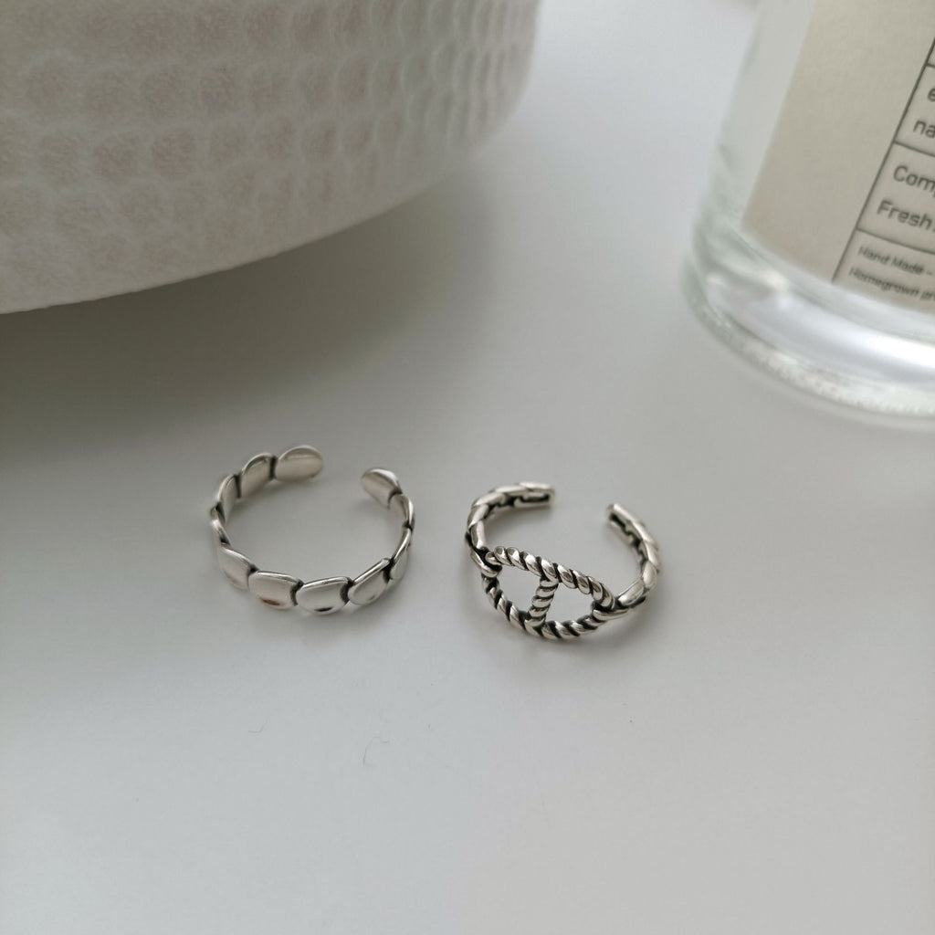 Leaf Geometry Silver Vintage Rings For Teens   Quality Jewelry Gift Female Punk Accessories GaaBou Jewellery