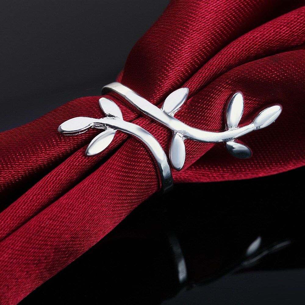 Leaf Open Adjustable Rings For Women 925 Stamp Silver Color  Wedding Ring Jewelry 2022 Trend GaaBou Jewellery