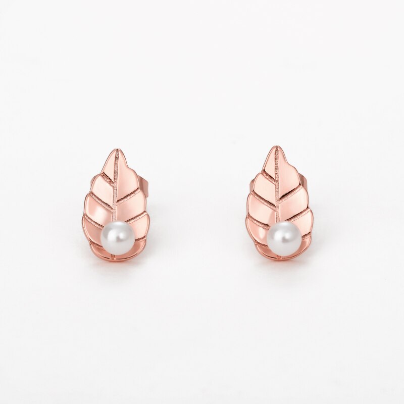 Leaf Pearl Stud Earrings For Women Girls Gold Color Boho Earings Jewerly Christmas Gift 2023 Trend boucle oreille femme