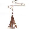 Leaf Tassel Long Round Pendants Tribal Necklaces Women Sweater Chain Statement Jewelry Lange Ketting Velvet Rope Collier Sautoir