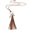 Leaf Tassel Long Round Pendants Tribal Necklaces Women Sweater Chain Statement Jewelry Lange Ketting Velvet Rope Collier Sautoir