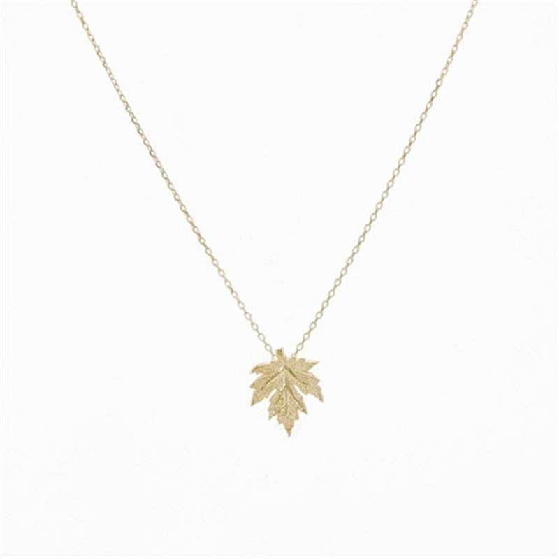 Leaf necklace in Gold, Silver dainty handmade necklace Jewelry Accessories Gold Ca Maple Leaf Necklace Pendant