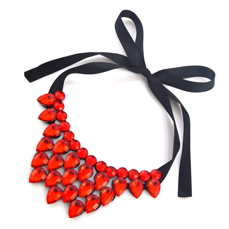 Leanzni  Crack, heart-shaped resin necklace accessories short statement necklace gift  women