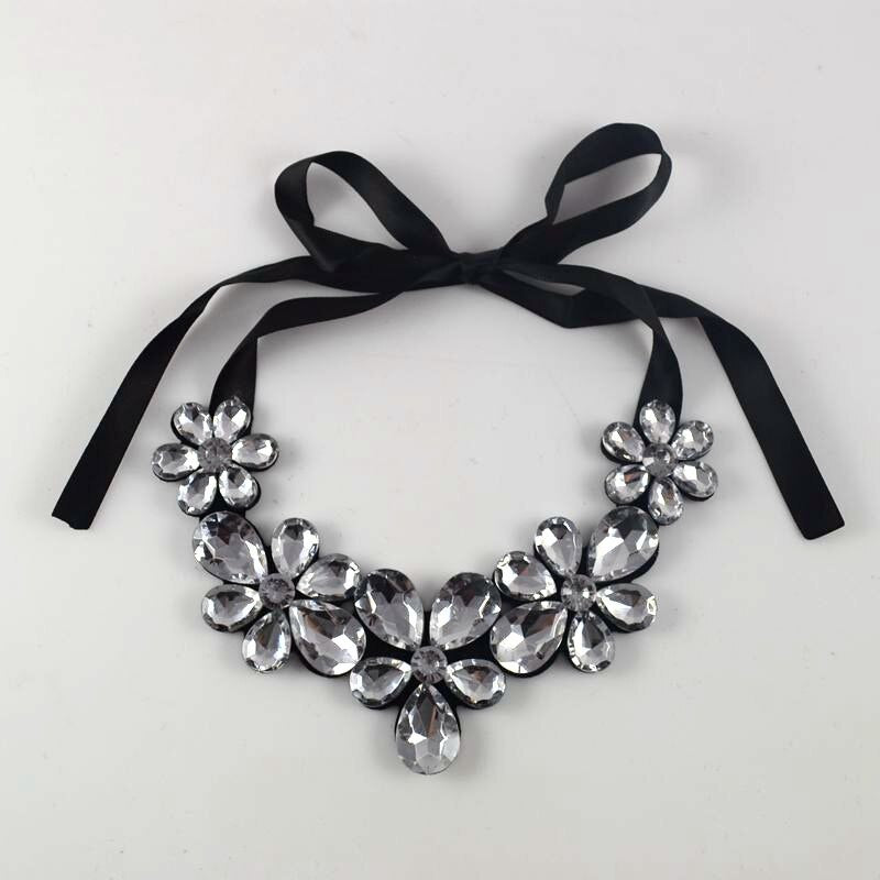 Leanzni  collocation necklace pendant, acrylic & resin material, velvet ribbon embryo, multicolor flower necklace, women presen