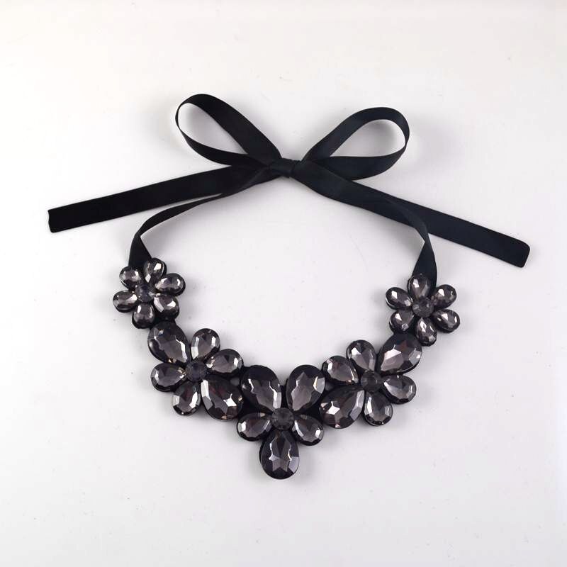 Leanzni  collocation necklace pendant, acrylic & resin material, velvet ribbon embryo, multicolor flower necklace, women presen