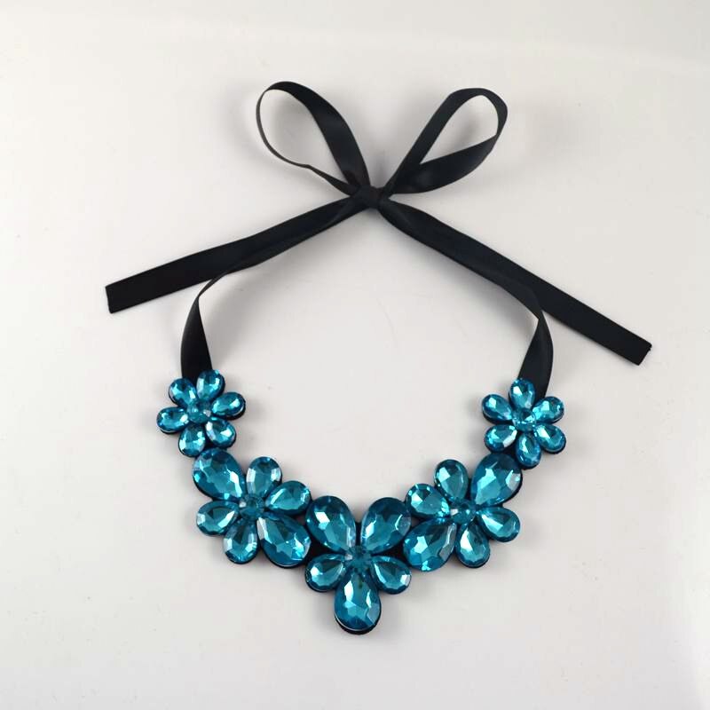 Leanzni  collocation necklace pendant, acrylic & resin material, velvet ribbon embryo, multicolor flower necklace, women presen