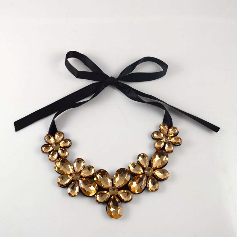 Leanzni  collocation necklace pendant, acrylic & resin material, velvet ribbon embryo, multicolor flower necklace, women presen