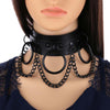 Leather Black Chains Choker Necklace Goth Punk Harajuku Sexy Vegan Collar Necklaces Studded Chokers Bondage Emo Rave Jewelry