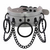 Leather Black Chains Choker Necklace Goth Punk Harajuku Sexy Vegan Collar Necklaces Studded Chokers Bondage Emo Rave Jewelry