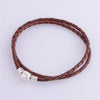 Leather Bracelets 100% 925 Authentic Sterling Silver Fine Jewelry