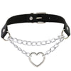Leather Choker Collar For Women Goth Punk Choker Chain Silver Color Collar Sexy Chocker Rivet Chain Necklace Festival Jewelry