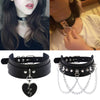 Leather Choker Collar For Women Goth Punk Choker Chain Silver Color Collar Sexy Chocker Rivet Chain Necklace Festival Jewelry