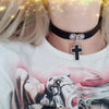 Leather Cross Choker Necklace Chunky Necklace Rock Sexy Cool Punk Goth Gothic Collar Steampunk Necklace Chokers for Women Men