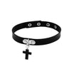 Leather Cross Choker Necklace Chunky Necklace Rock Sexy Cool Punk Goth Gothic Collar Steampunk Necklace Chokers for Women Men