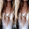 Leather Fringe Statement Necklace Coin Charms Jewelry Afghan Kuchi Tribal Boho  Navajo Leather coin