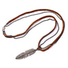Leather Necklace Men's Necklaces  Boho Necklace  Men's Leather Necklace Feather Necklace