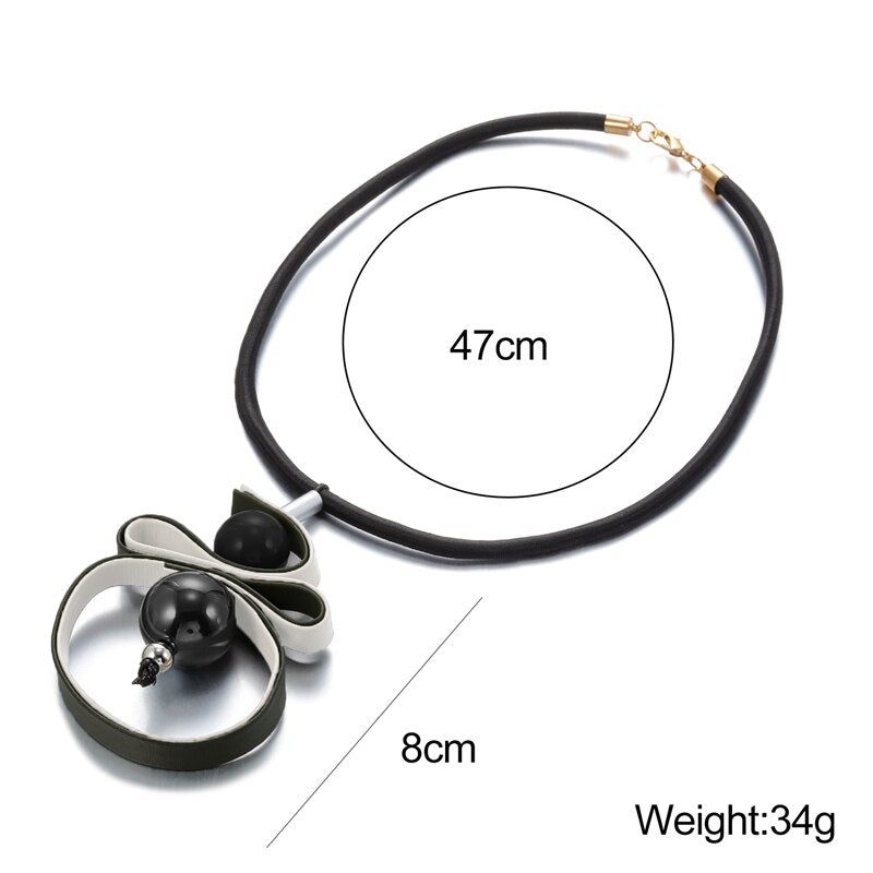 Leather Sun Flower Big Necklace for Women Hand Made Statement Necklace Pendant Vintage Ethnic Jewelry for Gift Party MX110