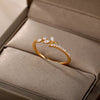 Leaves Rings for Women Stainless Steel Cubic Zirconia Ring 2023 Trendy Korean Female Aesthetic Wedding Band Jewelry Gift