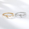 Leaves Rings for Women Stainless Steel Cubic Zirconia Ring 2023 Trendy Korean Female Aesthetic Wedding Band Jewelry Gift