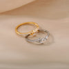Leaves Rings for Women Stainless Steel Cubic Zirconia Ring 2023 Trendy Korean Female Aesthetic Wedding Band Jewelry Gift