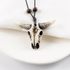 LeeSell Tauren Necklace Cow's Skull Pendant Cool OX Head Choker Retro Jewelry Tribal Style Imitation Yak Bone Necklace Amulet