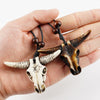 LeeSell Tauren Necklace Cow's Skull Pendant Cool OX Head Choker Retro Jewelry Tribal Style Imitation Yak Bone Necklace Amulet