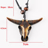 LeeSell Tauren Necklace Cow's Skull Pendant Cool OX Head Choker Retro Jewelry Tribal Style Imitation Yak Bone Necklace Amulet