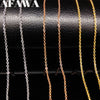 Length 50cm Stainless Steel Chain Necklaces Gold Silver Rose Color Cross Chain For Men Women Lady Steel Jewelry C67161