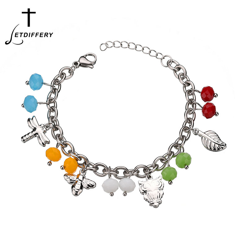 Fashion Insect Crystal Bracelet Stainless Steel Adjustable Fine Jewelry For Women Gift Pulseira