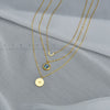 Letdiffery Multi Layer Colorful Shell Stainless Steel Necklace Sun Compass Pendant Gold Color Jewelry Gifts for Woman