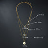 Letdiffery Multi Layer Colorful Shell Stainless Steel Necklace Sun Compass Pendant Gold Color Jewelry Gifts for Woman