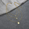 Letdiffery Multi Layer Colorful Shell Stainless Steel Necklace Sun Compass Pendant Gold Color Jewelry Gifts for Woman
