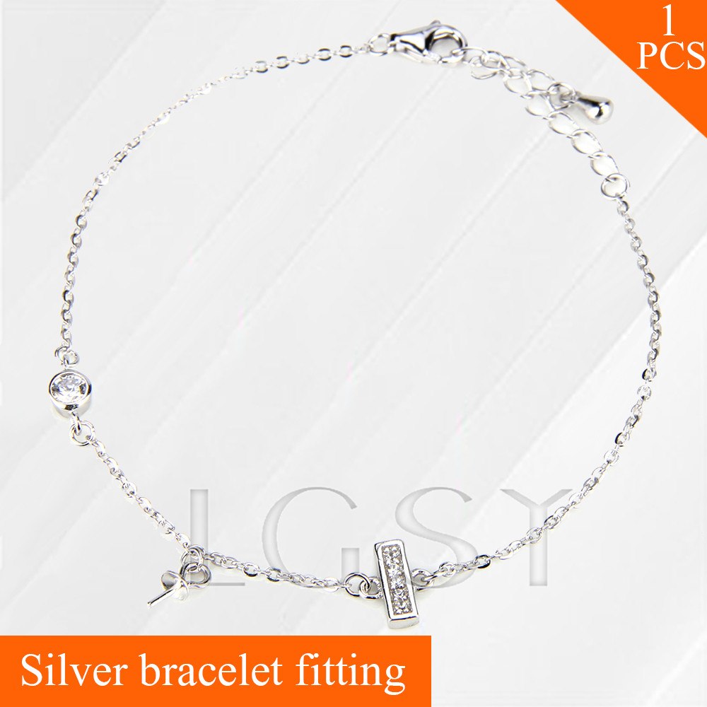 Letter I lobster clasp charm bracelet fitting 925 sterling silver bracelet accessory for pearl bracelet, hand jewelry for women