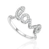 Letter Love CZ Zircon Ring For Women Alphabet Creative Finger Ring Gold Trendy Anniversary Wedding Party Jewelry