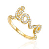 Letter Love CZ Zircon Ring For Women Alphabet Creative Finger Ring Gold Trendy Anniversary Wedding Party Jewelry