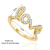 Letter Love CZ Zircon Ring For Women Alphabet Creative Finger Ring Gold Trendy Anniversary Wedding Party Jewelry
