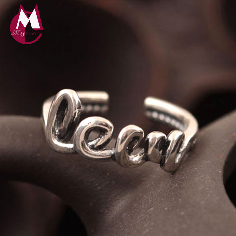 Letter Wedding Ring 925 Sterling Silver Ring For Women Girl Gifts Anniversary Engagement Handmade Lovers' Jewelry YR3