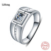 100% 925 Sterling Silver Ring AAA Zircon CZ Engagement Rings For Men Wedding Ring Jewelry